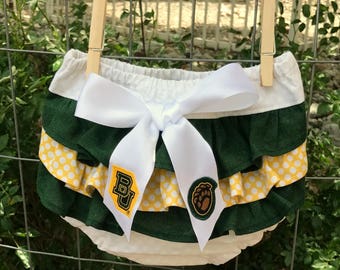 BU Bears Gerüschter Windel Cover-Baby Bloomers-Baylor Universität-Spieltag Outfit-Neugeborenen Foto Prop-Geburtstag Outfit-Cake Smash Outfit