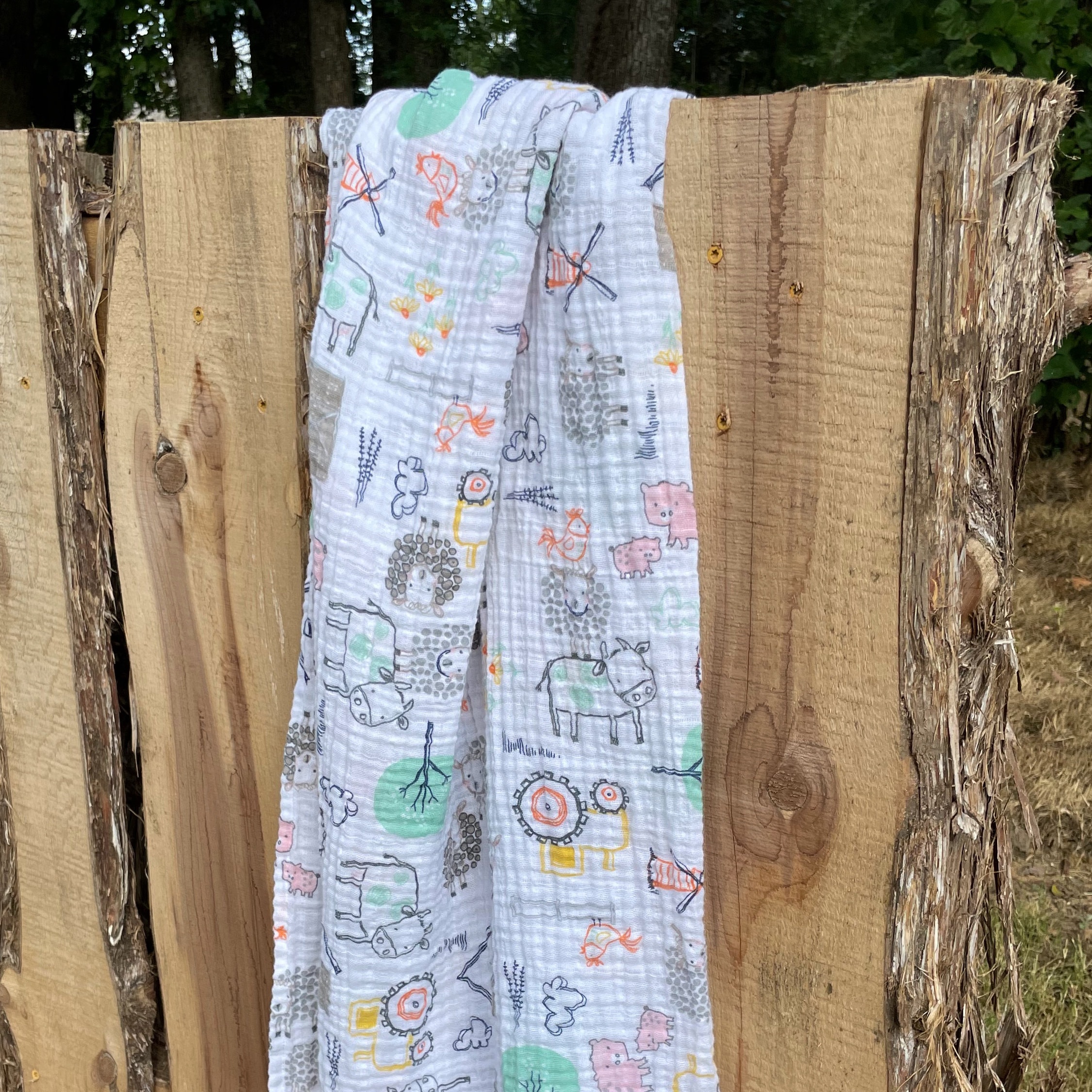 Bamboo Swaddle Blanket (Pumpkin Farm Print) main image 1