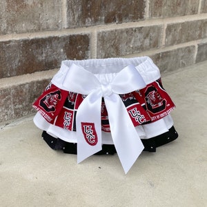 South Carolina Ruffled Diaper Cover-Baby Bloomers-Gamecocks-Game Day Outfit-Newborn Photo Prop-Birthday Outfit-Cake Smash Outfit