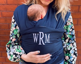 Personalized Baby Wrap Carrier-Stretchy Baby Sling-Infant Carrier-Hands Free-Baby Shower Gift-6 Colors-Embroidered-Monogrammed