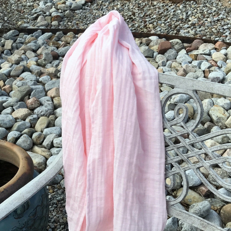 Personalized Pink Muslin Swaddle Blanketbaby Pinksolid Etsy