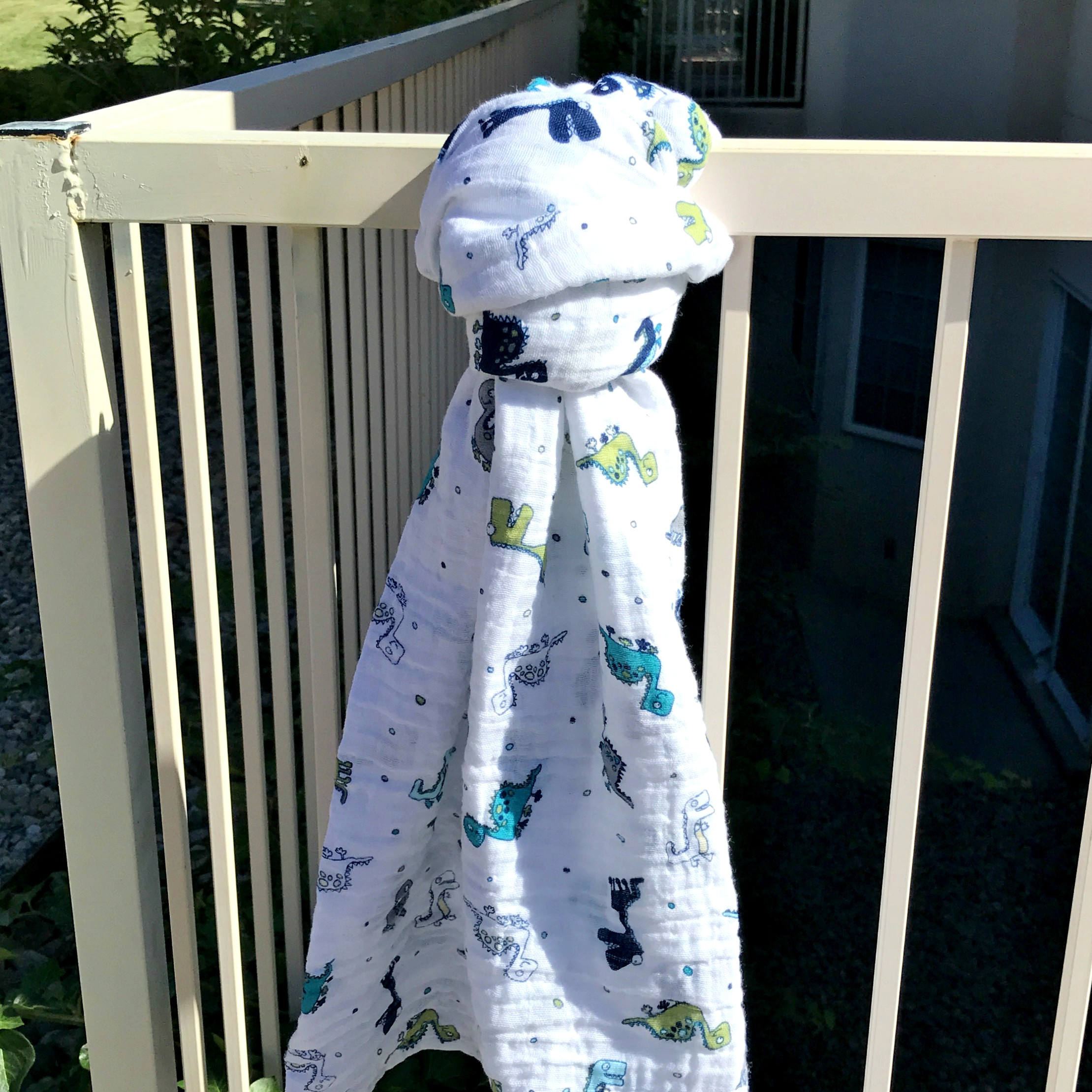 Personalized Dinosaur Muslin Swaddle Blanketnavy Green Gray Etsy