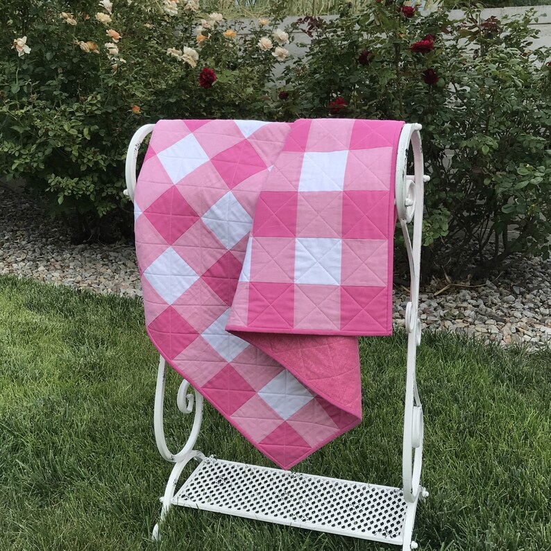 Buffalo Check Baby Quilt Pink And White Plaid Toddler