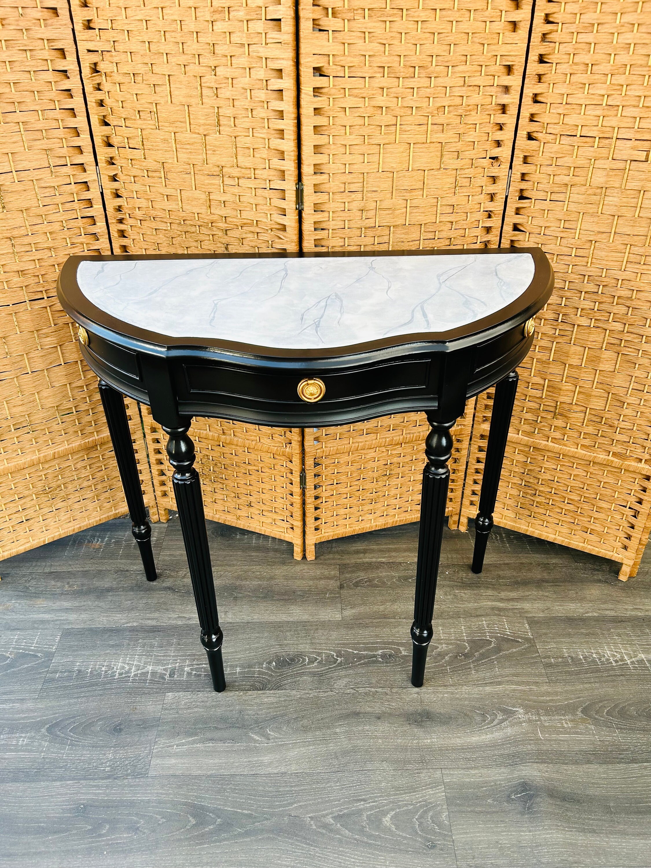 Half Moon Marble Table Etsy UK