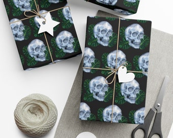 Halloween Skull Monstera Gift Wrap