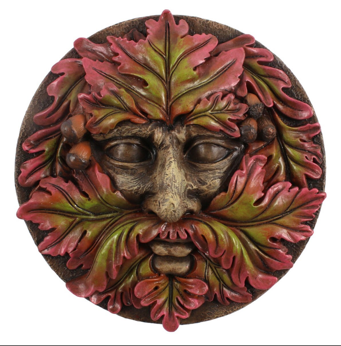 Green Man Round Face Plaque Wall Hanging Wall Plaque Etsy
