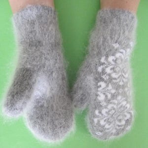 Traditional Selbu Norway Rose ornament Nordic Thickened for extreme cold Mittens Knit Natural Goat Down wool yarn Nice Warm Soft for hands