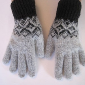 Gants pour hommes Style scandinave traditionnel Modèles de mode folklorique de Norvège Tricot Feutre Fil de laine Angora naturel de qualité Agréable Chaud Doux pour les mains image 4