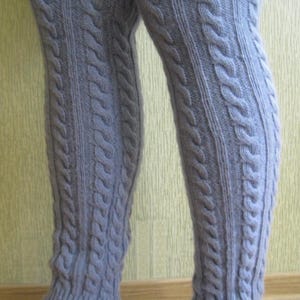 Hand Lace Knit Natural Merino Wool Women Leg Warmers for warm and comfort your feet for active recreation sports in cold and healing effect