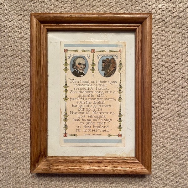 Vintage framed Daniel Webster Poem