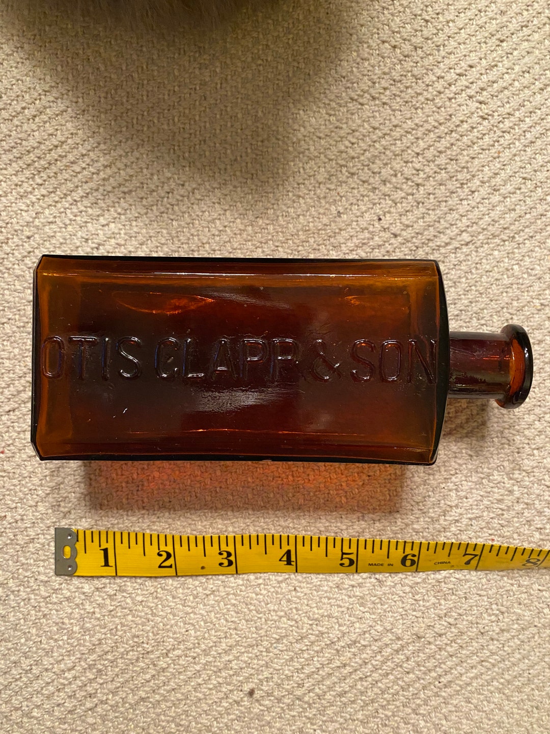 Otis Clapp & Son Antique Medicine Amber Bottle Providence o Etsy España
