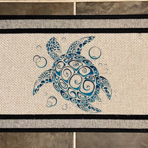 Sea Turtle Doormat Coastal Doormat Beach House Doormat Etsy
