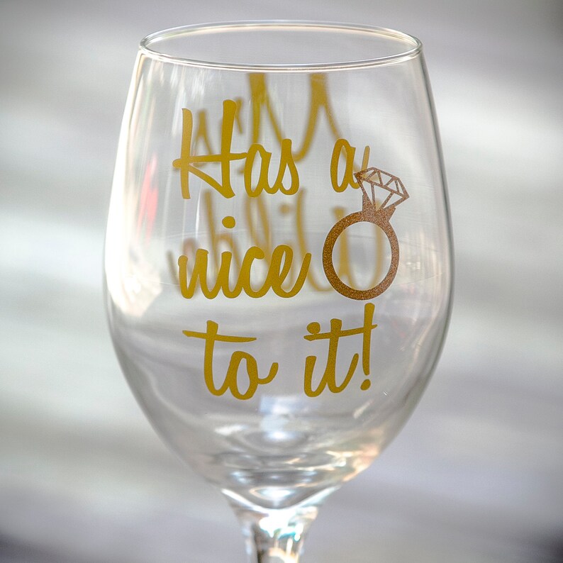 Has a nice ring to it stemmed wine glass Future Bride glass Etsy