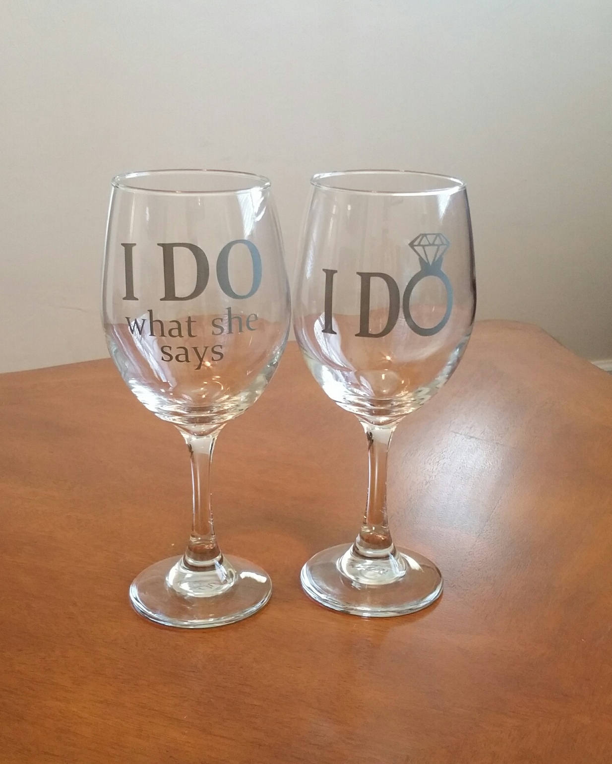 Engagement gifts Couples Wine Glasses I do wine glass I do Etsy