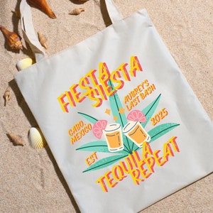 Tequila Bachelorette Tote Bag | Tequila Sunrise Tote | Cabo Bachelorette Tote | Mexico Tote Bag | Custom Tequila Tote Bag Bachelorette Merch