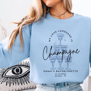 Champagne Bachelorette Sweaters | Custom Veuve Label Bachelorette | Veuve Before Vows | Last Rendez Veuve | Blame It On The Veuve Sweater