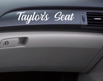Girlfriends Name Seat Sticker | Car Vinyl Decals | Relationship Gifts | Car Accessories | Couples Gift | Gift For Him | Gift For Her |