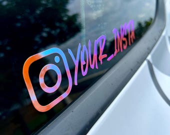 Adesivo in vinile personalizzato compatibile con Instagram / Nome social media Adesivo in vinile personalizzato / Adesivo per auto / Accessori per auto