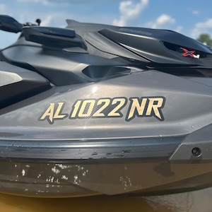 Wasserfahrzeug-Registriernummer (Paar) | Jetski Registrierung Aufkleber | Registrierbeschriftung | Carbon Fiber Boot Registrierungsnummer Aufkleber |