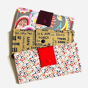 Billetera para mujer, Billetera delgada plegable, Billetera de mano, Ventana adicional para identificación, Billetera para chequera, Tarjetero, Billetera para tarjetas de crédito