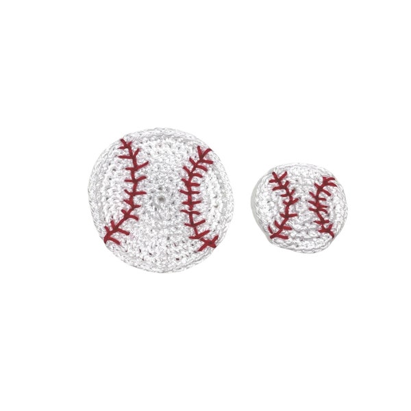 Crochet baseball, Large or small size, Crochet applique for boys, Card making supplies, Handmade decorative, Crochet appliques for blankets