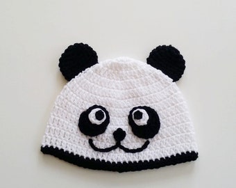 Crochet panda hat, Halloween costume hat, Crochet hat costume for kids, Crochet hat for kids, Crochet baby hat, Winter hat