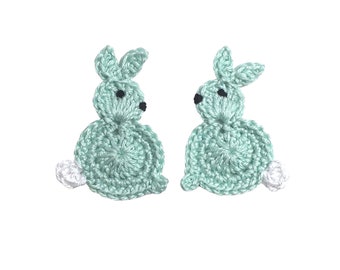 Crochet large bunny appliques, Sew on appliques for baby, Crochet animal applique, Crochet decoration, Crochet appliques for blankets