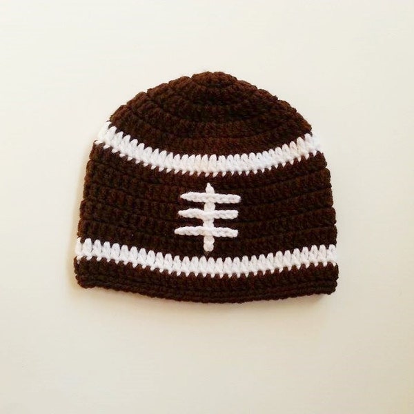 Crochet football hat, Crochet hat kids, Crochet hat adult, Babies hat, Football costume hat, Crochet hat baby