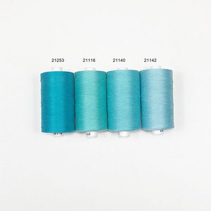Sewing Thread 100% Cotton, 1200 Yards, Thread 50wt, Blue Shade, All ...
