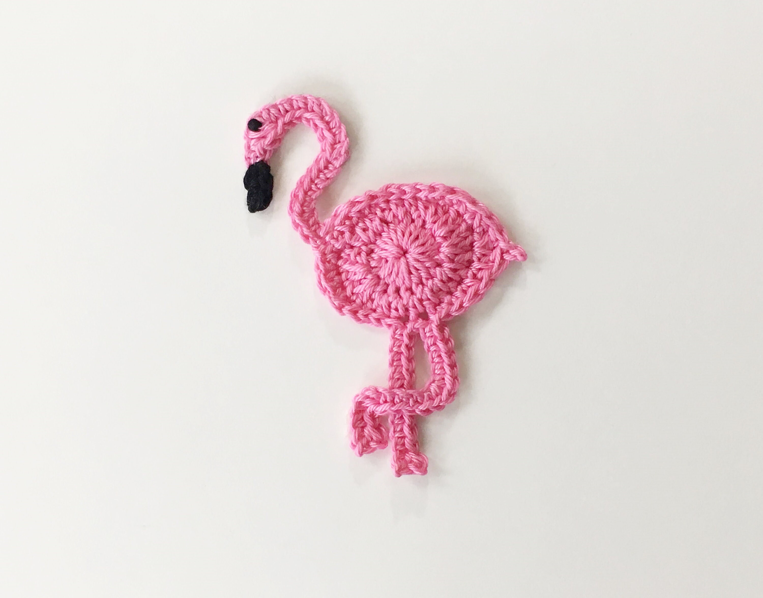 Crochet flamingo applique large sizeSew on appliques for Etsy