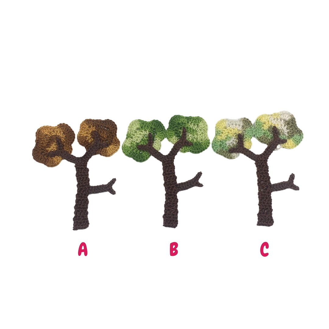 Crochet Tree Applique 5 1/4 Sew on Appliques for Baby Etsy