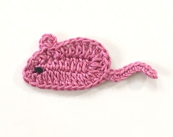 Crochet mouse applique, Sew on patches for kids, Crochet decor, Embellishments, Scrapbook making, Baby blanket decorative, Sew on applique