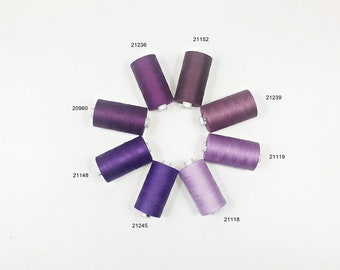 Sewing, Quilting thread 100% cotton, 1200 yards, Thread 50wt, All purpose, Purple shade