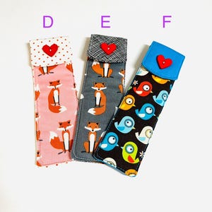 Fox pen case, Bird pen case, FREE one cute pen, Pen sleeve, Fountain pen case,Pen pouch, Eyebrows pencil case, Brush case