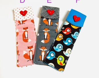 Fox pen case, Bird pen case, FREE one cute pen, Pen sleeve, Fountain pen case,Pen pouch, Eyebrows pencil case, Brush case