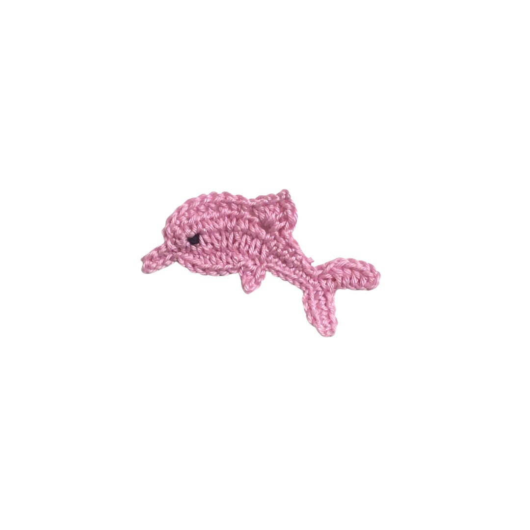 Crochet Small Dolphin Appliques, Sew on Appliques for Baby, Crochet