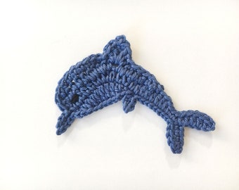 Crochet large dolphin appliques, Sew on appliques for baby, Crochet sea life applique, Crochet appliques for blankets, Crochet decoration