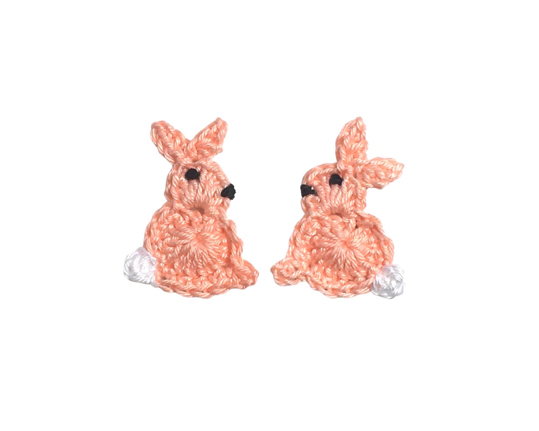 Crochet Small Bunny Appliques, Sew on Appliques for Baby, Crochet