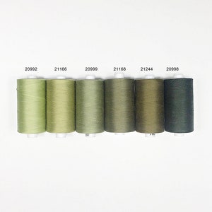 Pu&ograve; includere: Sei bobine di filo in diverse tonalit&agrave; di verde, dal verde chiaro al verde scuro. Le bobine sono numerate: 20992, 21166, 20999, 21168, 21244 e 20998.