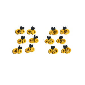 Crochet tiny bees applique set 6 pcs,  Sew on appliques for kids, Crochet insect applique, Crochet decoration, Crochet applique for blanket