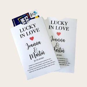Cadeaux pour mariage carte à gratter | Cadeaux de mariage | Chanceux en amour | Cadeaux personnalisés | Porte-cartes à gratter