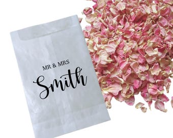 Personalized Wedding Confetti Packets: Biodegradable Favor Bags