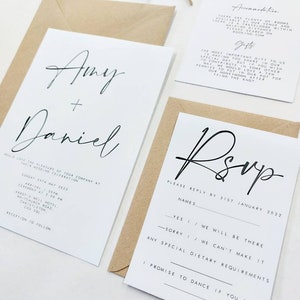 Wedding Invitation | Wedding Invite | Modern Wedding Stationery | Wedding Invitation Set SAMPLE