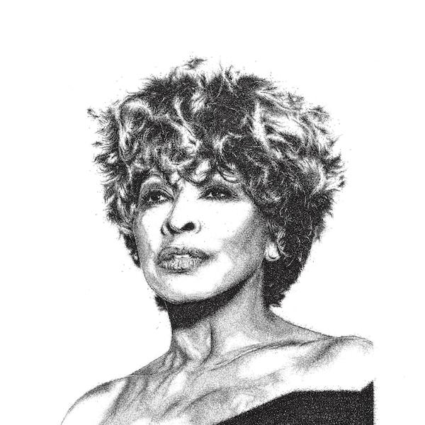 Tina Turner PRINT pen drawing pen illustration Tina turner artwork wall art home decor