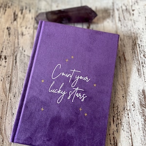 A5 velvet notebook | Count your lucky stars | Journal | Diary | Book of Shadows | Grimoire |