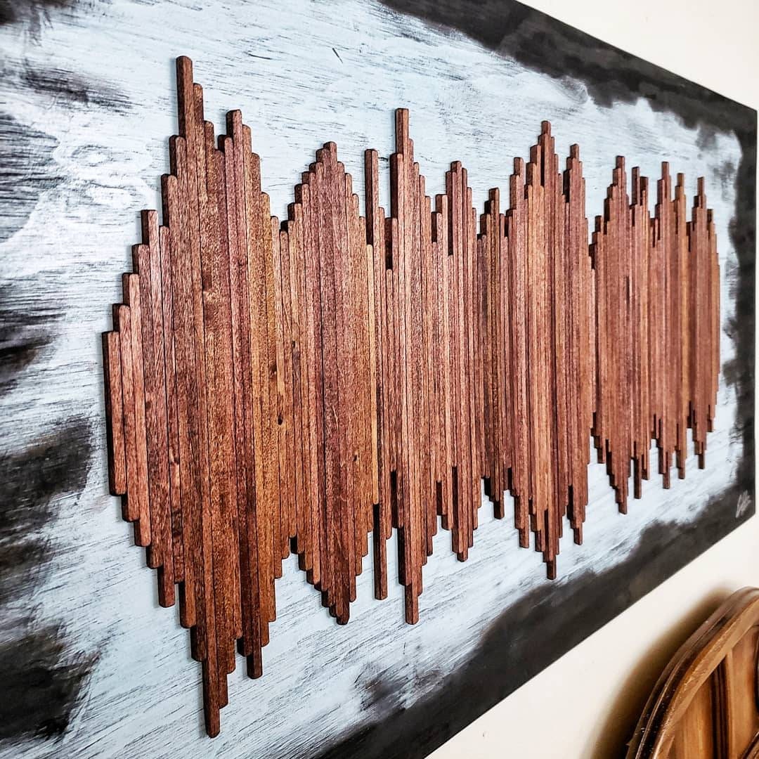 Large Custom Soundwave Wall Art Soundwave Art Weathered Wall Art