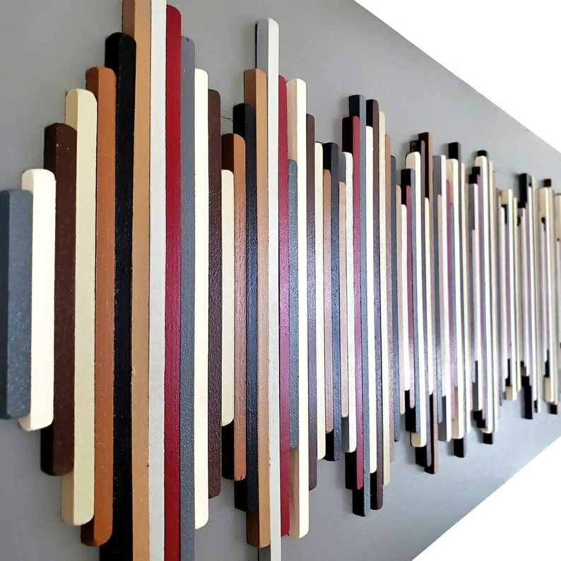 Custom Wood Soundwave Wall Art Wood Wall Art Earth Tones Soundwave Art