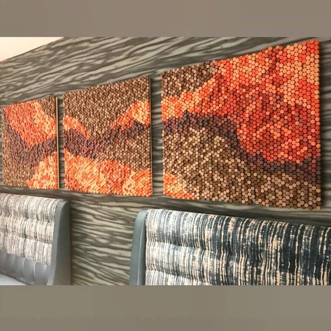 Wine Cork Wall Art Wine Corks Art Installation Abstract Art Hospitality Art Unique Art Hotel Art
