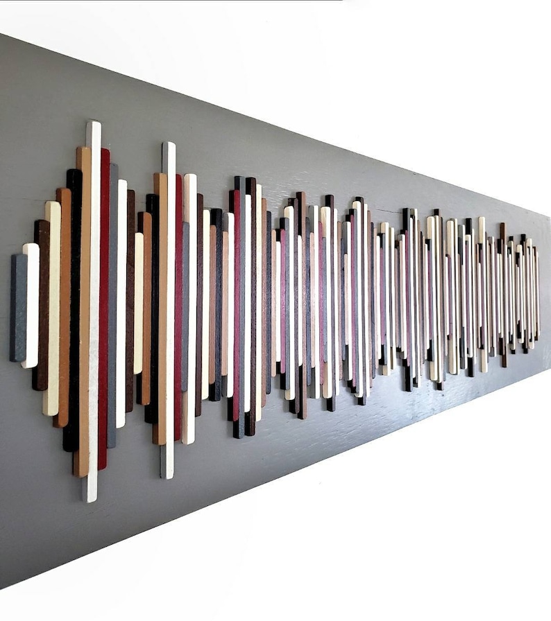 Custom Wood Soundwave Wall Art Wood Wall Art Earth Tones Soundwave Art