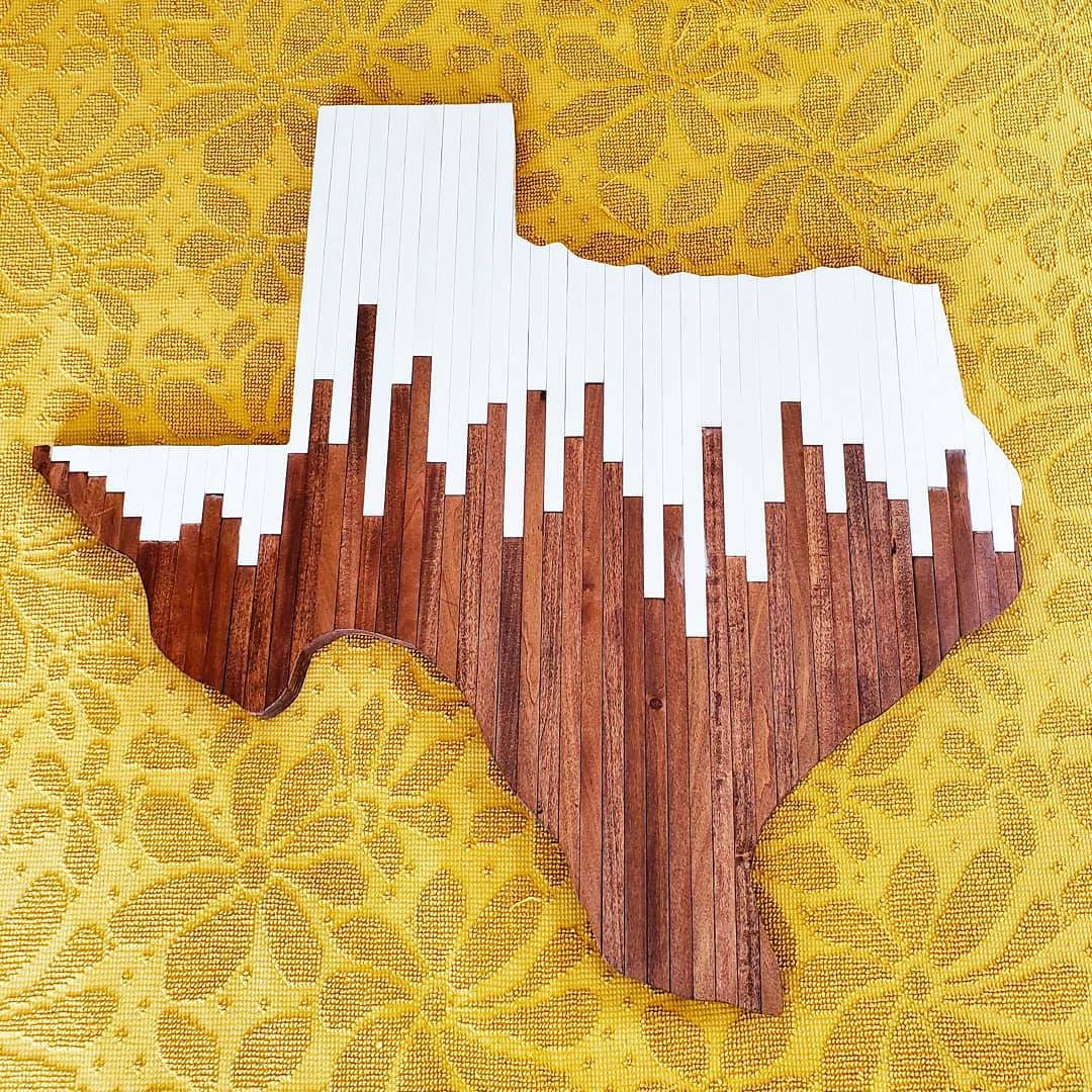 Large Texas Wood Wall Art Texas Art Modern Texas Decor Etsy